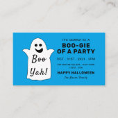 Happy Ghost, Blue Halloween Party Ticket nodigt ui Informatiekaartje (Voorkant)