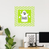 Happy Ghost, Green Halloween Party Poster (Thuiskantoor)