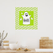 Happy Ghost, Green Halloween Party Poster (Keuken)