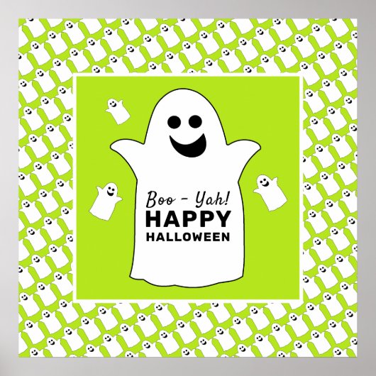 Happy Ghost, Green Halloween Party Poster (Voorkant)