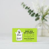 Happy Ghost, Green Halloween Party Ticket nodigt u Informatiekaartje (Staand voorkant)