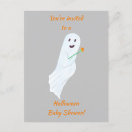 Happy Ghost Halloween Baby shower Nodig Briefkaart