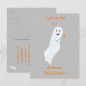 Happy Ghost Halloween Baby shower Nodig Briefkaart (Voorkant / Achterkant)
