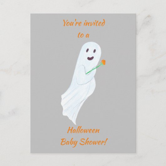 Happy Ghost Halloween Baby shower Nodig Briefkaart (Voorkant)