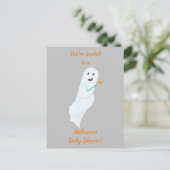 Happy Ghost Halloween Baby shower Nodig Briefkaart (Staand voorkant)