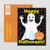 Happy Ghost Halloween Briefkaart (Voorkant / Achterkant)