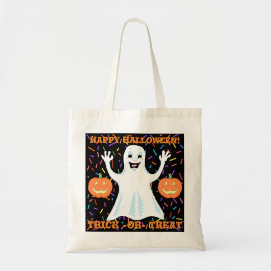 Happy Ghost Halloween Canvas tas (Voorkant)