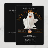 HAPPY GHOST HALLOWEEN FEEST KAART (Voorkant / Achterkant)