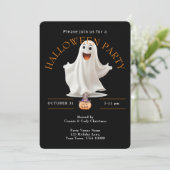 HAPPY GHOST HALLOWEEN FEEST KAART (Staand voorkant)