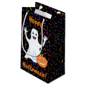 Happy Ghost Halloween Gift Bag Klein Cadeauzakje (Achterkant Gekanteld)