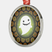 Happy Ghost Halloween Metalen Ornament (Links)