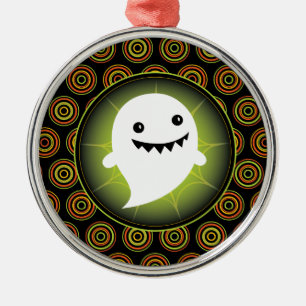 Happy Ghost Halloween Metalen Ornament