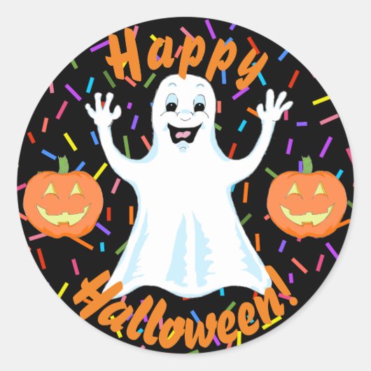 Happy Ghost Halloween Stickers (Voorkant)