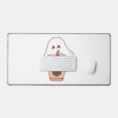Happy Ghost houdt van koffie Sticker Bureaumat (Keyboard & Muis)