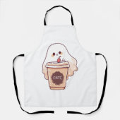 Happy Ghost houdt van koffie Sticker Schort (Voorkant)