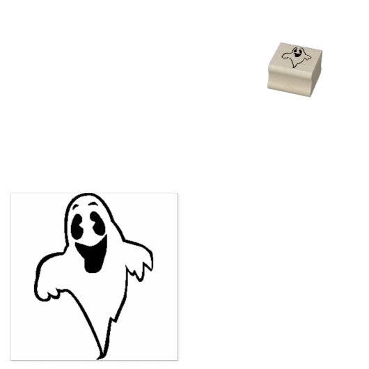 Happy ghost illustratie art stempel (Gestempeld)