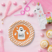 Happy Ghost, Oranje Halloween Party Papieren Bordje (Feest)