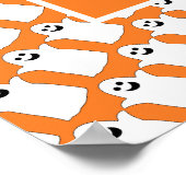 Happy Ghost, Oranje Halloween Party Poster (Hoek)