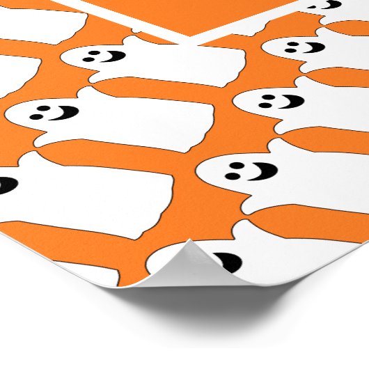 Happy Ghost, Oranje Halloween Party Poster (Hoek)