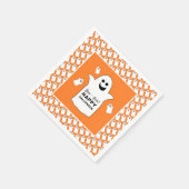 Happy Ghost, Oranje Halloween Party Servet (Hoek)