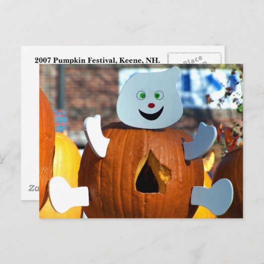 Happy Ghost Pumpkin Briefkaart (Voorkant / Achterkant)