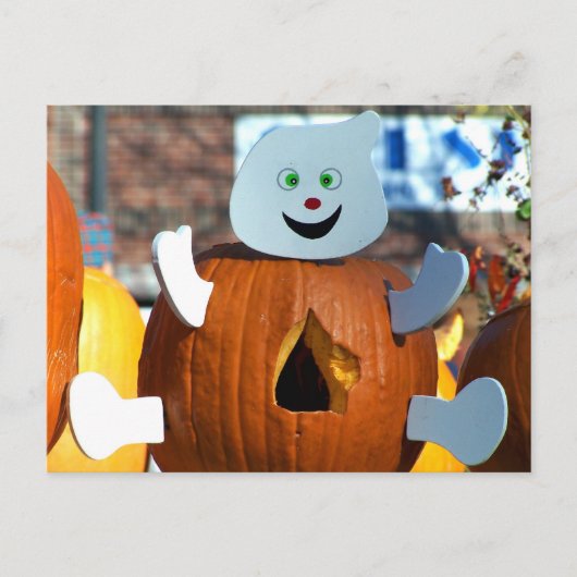 Happy Ghost Pumpkin Briefkaart (Voorkant)