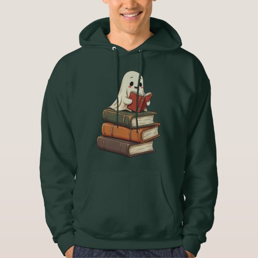Happy Ghost Reader - Funny Bookworm Hoodie (Voorkant)