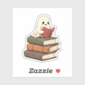 Happy Ghost Reader - Funny Bookworm Sticker (Vel)