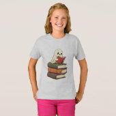 Happy Ghost Reader - Funny Bookworm T-shirt (Voorkant volledig)