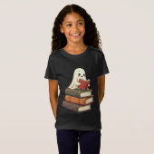 Happy Ghost Reader - Funny Bookworm T-shirt (Voorkant volledig)
