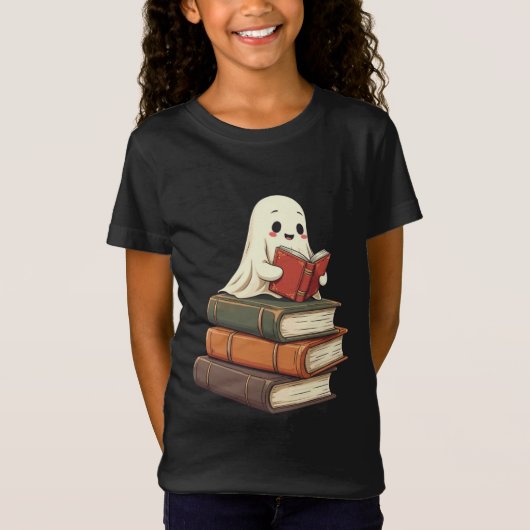 Happy Ghost Reader - Funny Bookworm T-shirt (Voorkant)