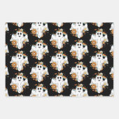 Happy Ghost Retro Hippie Pattern Inpakpapier Vel (Voorkant)