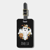 Happy Ghost Retro Hippie Vibe Bagagelabel (Voorkant verticaal)