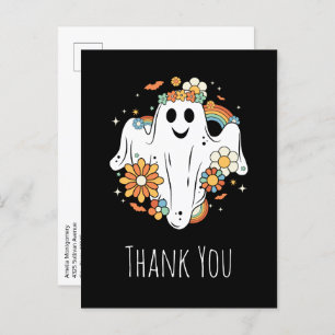 Happy Ghost Retro Hippie Vibe Bedankt Briefkaart