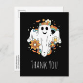 Happy Ghost Retro Hippie Vibe Bedankt Briefkaart (Voorkant / Achterkant)