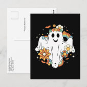 Happy Ghost Retro Hippie Vibe Briefkaart (Voorkant / Achterkant)
