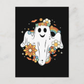 Happy Ghost Retro Hippie Vibe Briefkaart (Voorkant)