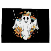 Happy Ghost Retro Hippie Vibe Groot Cadeauzakje (Achterkant)