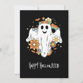 Happy Ghost Retro Hippie Vibe Halloween Bedankkaart (Voorkant)