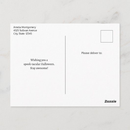 Happy Ghost Retro Hippie Vibe Halloween Briefkaart (Achterkant)