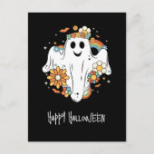Happy Ghost Retro Hippie Vibe Halloween Briefkaart (Voorkant)