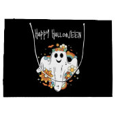 Happy Ghost Retro Hippie Vibe Halloween Groot Cadeauzakje (Achterkant)