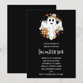 Happy Ghost Retro Hippie Vibe Halloween Kaart (Voorkant / Achterkant)