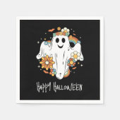 Happy Ghost Retro Hippie Vibe Halloween Servet (Voorkant)