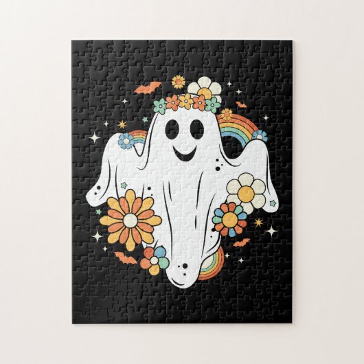 Happy Ghost Retro Hippie Vibe Legpuzzel (Verticaal)
