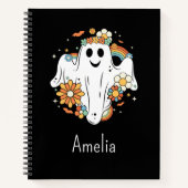 Happy Ghost Retro Hippie Vibe Notitieboek (Voorkant)