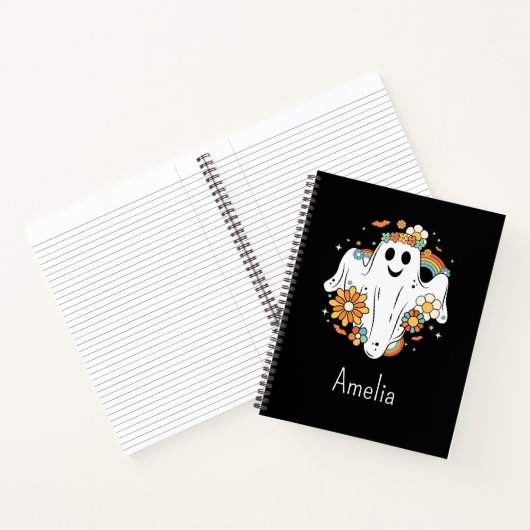 Happy Ghost Retro Hippie Vibe Notitieboek (Binnen)