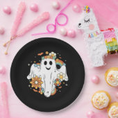 Happy Ghost Retro Hippie Vibe Papieren Bordje (Feest)
