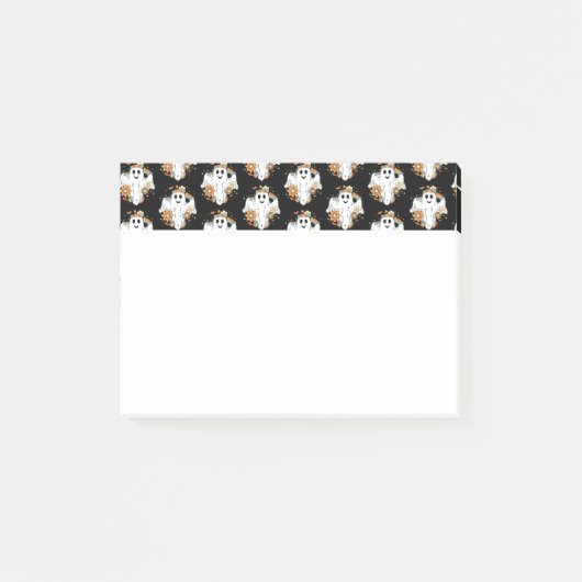 Happy Ghost Retro Hippie Vibe Pattern Post-it® Notes (Voorkant)