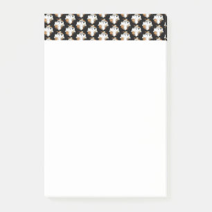 Happy Ghost Retro Hippie Vibe Pattern Post-it® Notes